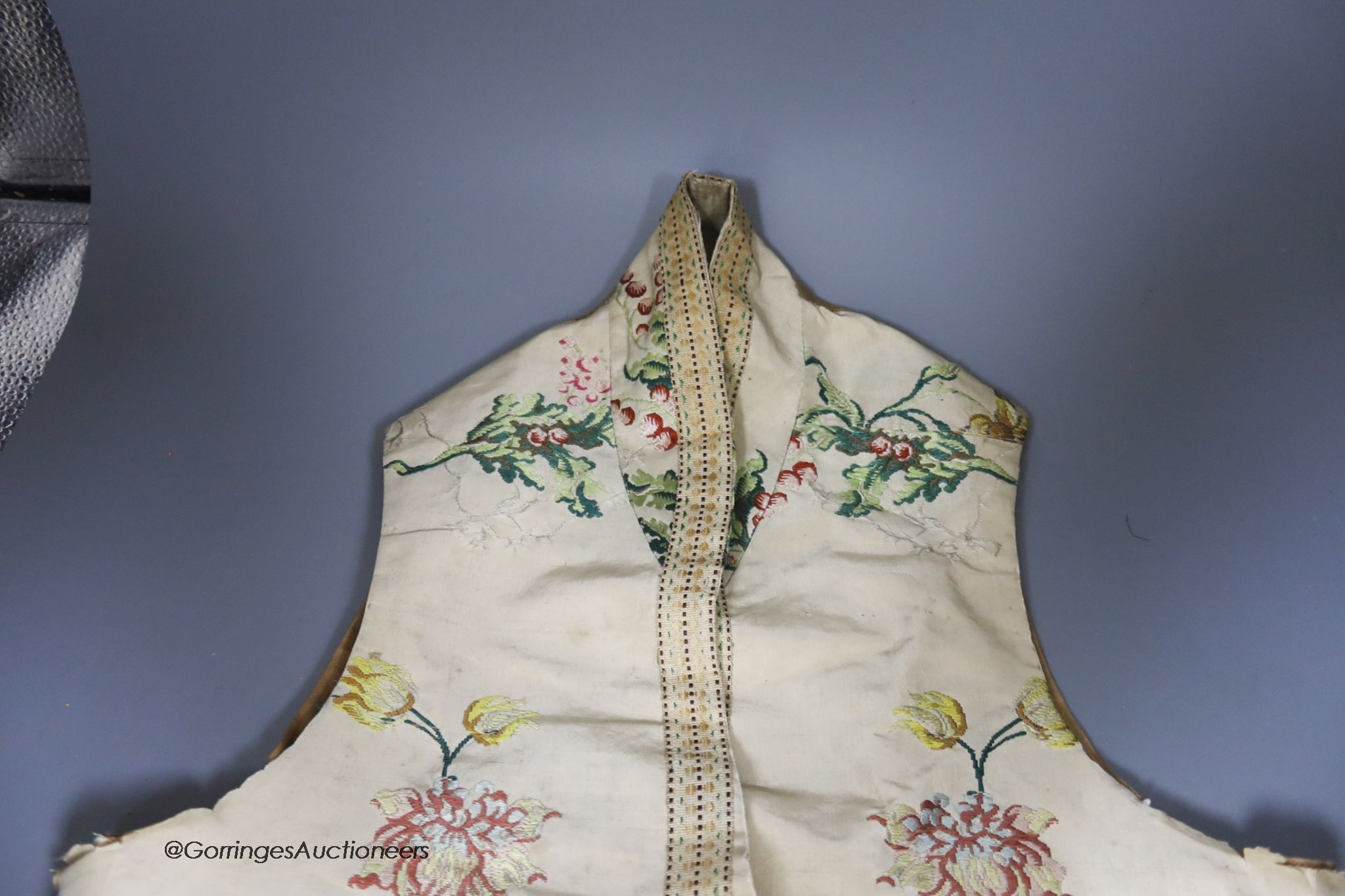 A late 18th century brocade child's waistcoat